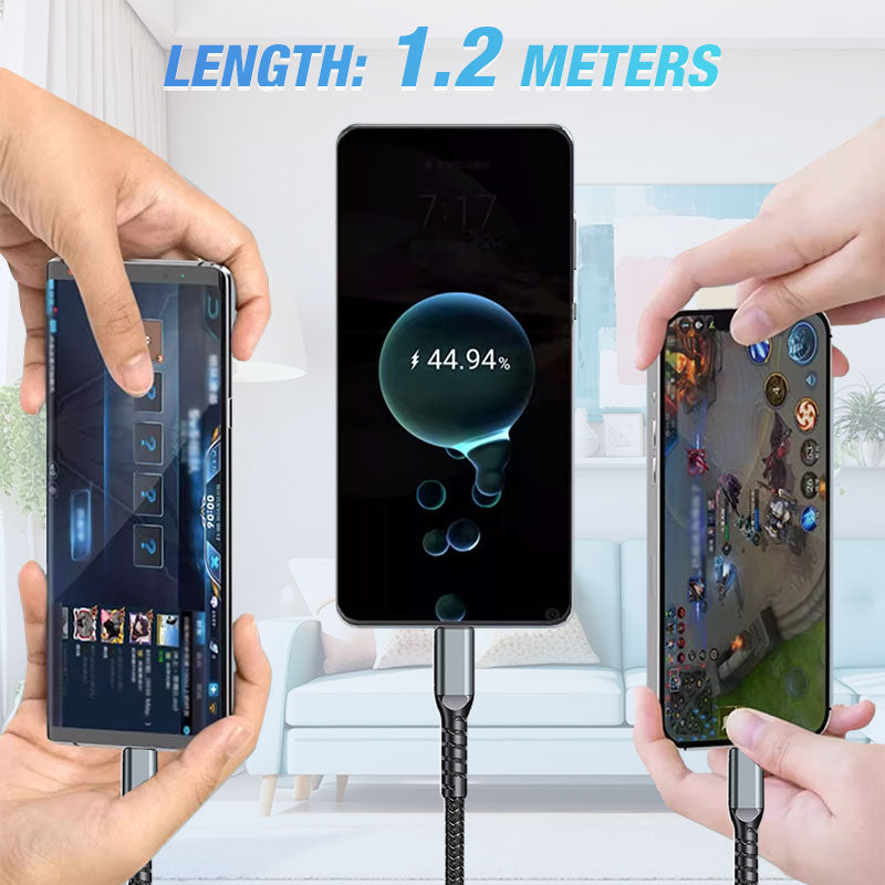 Transparentes, leuchtendes 3-in-1-Superschnellladekabel