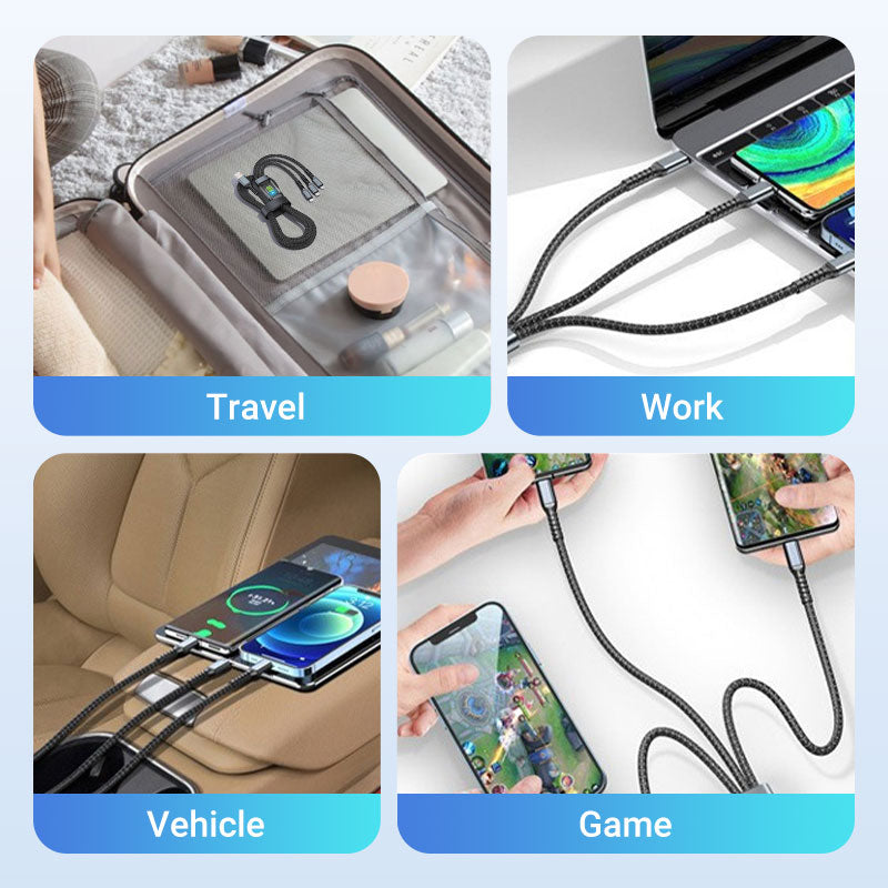 Transparentes, leuchtendes 3-in-1-Superschnellladekabel