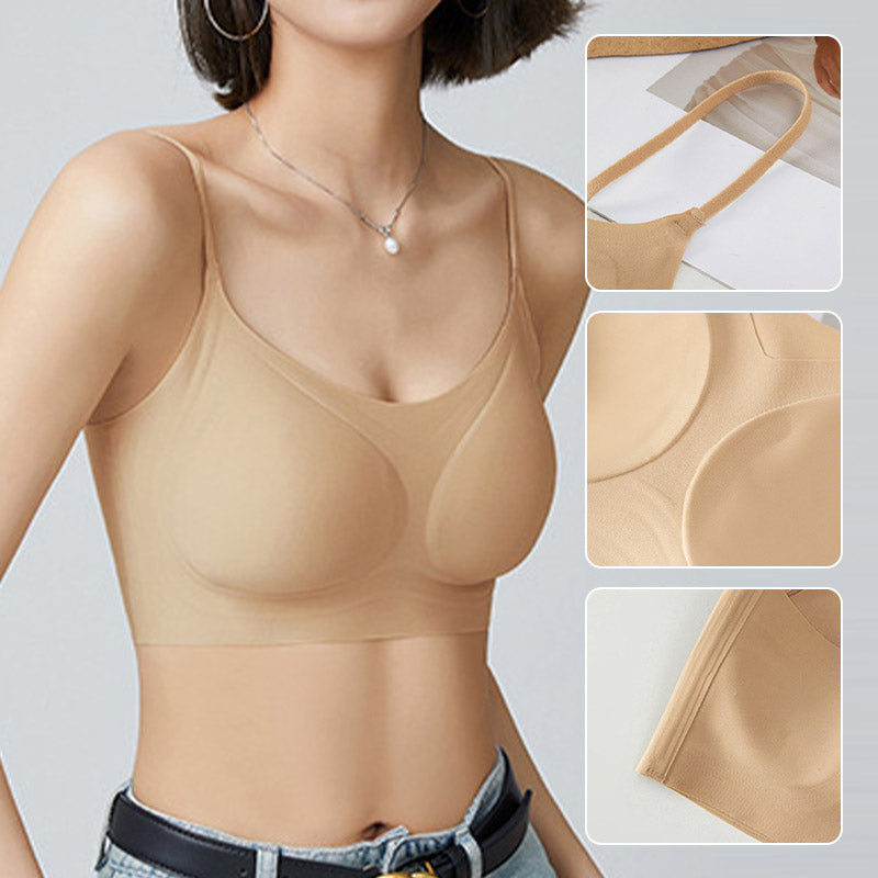 Atmungsaktiver, nahtloser Push-up-BH für Damen ohne Bügel