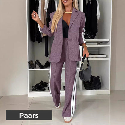 Conjunto casual de blazers y pantalones de chándal de 2 piezas para mujer