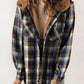 🔥Damen Herbst und Winter verdickter Flanell langärmelige karierte Kapuzenjacke