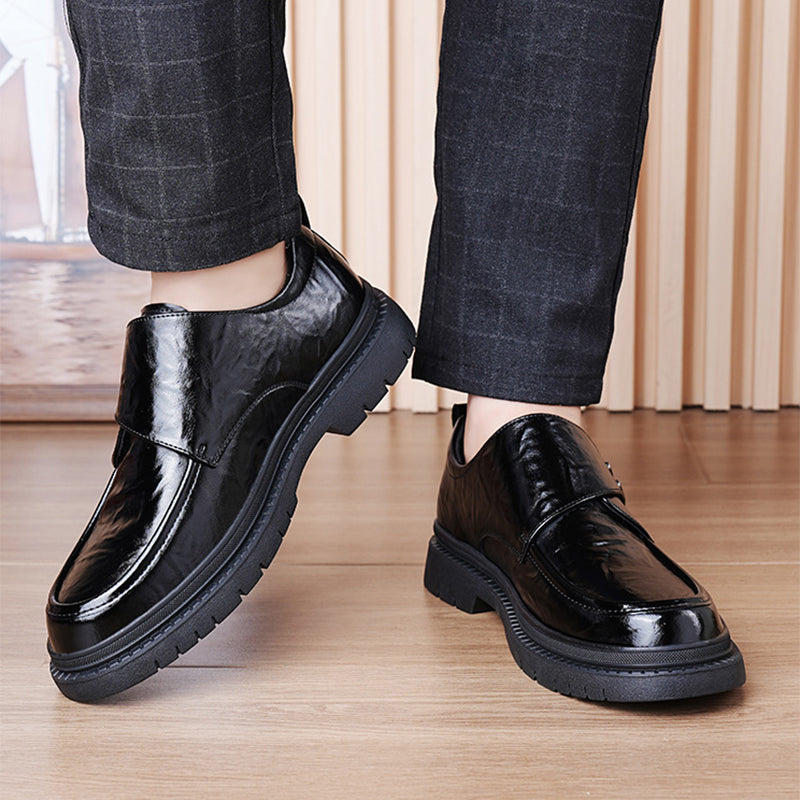 Herren Business Casual Schwarze Kunstleder Schuhe