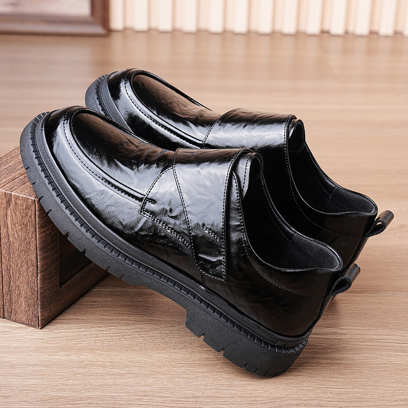 Herren Business Casual Schwarze Kunstleder Schuhe