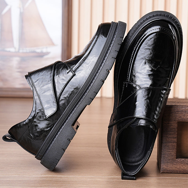 Herren Business Casual Schwarze Kunstleder Schuhe