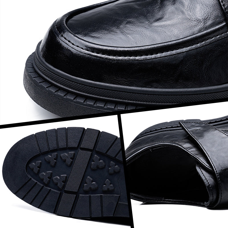 Herren Business Casual Schwarze Kunstleder Schuhe
