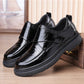 Herren Business Casual Schwarze Kunstleder Schuhe
