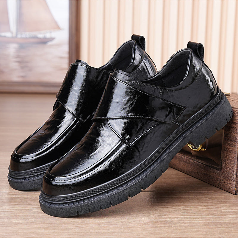 Herren Business Casual Schwarze Kunstleder Schuhe