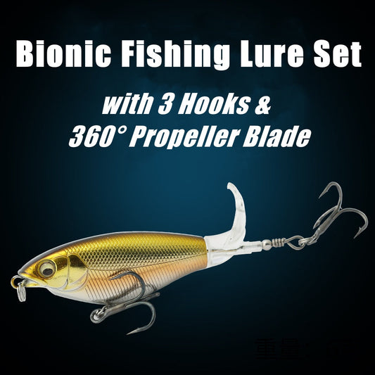 🎣Bionisches Angelköder-Set mit 3 Haken & 360° Propellerblatt