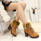 🍁Herbst-/Winter-Sonderangebot: 69 % Rabatt🍂Damen Stiefeletten mit Plüsch-Reißverschluss und dickem Absatz