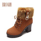 🍁Herbst-/Winter-Sonderangebot: 69 % Rabatt🍂Damen Stiefeletten mit Plüsch-Reißverschluss und dickem Absatz