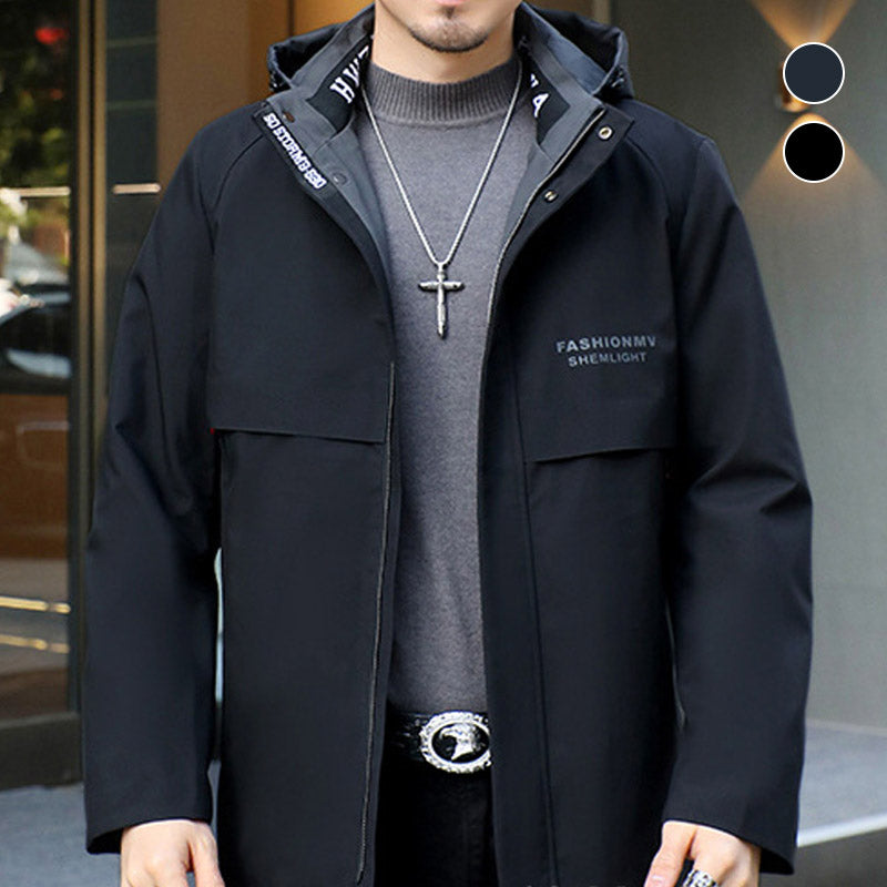 🔥Winter-Wärme-Sale 50 % Rabatt🔥Herren Wintermantel mit Kapuze und warmem Kunstpelz-Futter