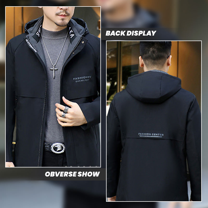 🔥Winter-Wärme-Sale 50 % Rabatt🔥Herren Wintermantel mit Kapuze und warmem Kunstpelz-Futter