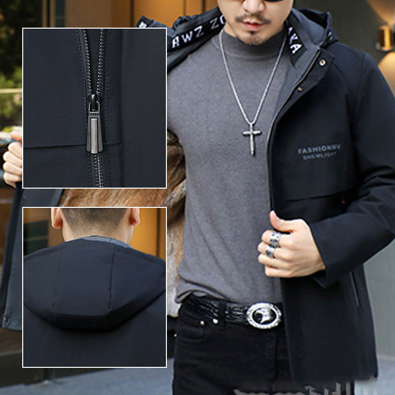 🔥Winter-Wärme-Sale 50 % Rabatt🔥Herren Wintermantel mit Kapuze und warmem Kunstpelz-Futter
