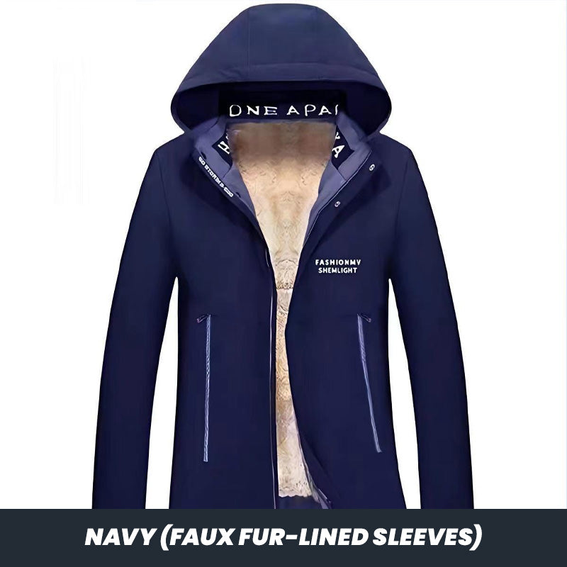 🔥Winter-Wärme-Sale 50 % Rabatt🔥Herren Wintermantel mit Kapuze und warmem Kunstpelz-Futter