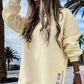 💥🎊Letzte Sonderangebote🌹👉Langärmeliger Pullover mit Reißverschluss Schlitz Lässiges Sweatshirt Kleid💝🌿