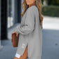 💥🎊Letzte Sonderangebote🌹👉Langärmeliger Pullover mit Reißverschluss Schlitz Lässiges Sweatshirt Kleid💝🌿