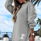 💥🎊Letzte Sonderangebote🌹👉Langärmeliger Pullover mit Reißverschluss Schlitz Lässiges Sweatshirt Kleid💝🌿