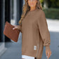 💥🎊Letzte Sonderangebote🌹👉Langärmeliger Pullover mit Reißverschluss Schlitz Lässiges Sweatshirt Kleid💝🌿
