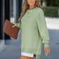 💥🎊Letzte Sonderangebote🌹👉Langärmeliger Pullover mit Reißverschluss Schlitz Lässiges Sweatshirt Kleid💝🌿