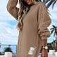 💥🎊Letzte Sonderangebote🌹👉Langärmeliger Pullover mit Reißverschluss Schlitz Lässiges Sweatshirt Kleid💝🌿