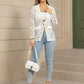 🏖️Sommer-Glamour Limited Edition💋Damen Eleganter Spitzenblazer mit  Ein-Knopf-Verschluss
