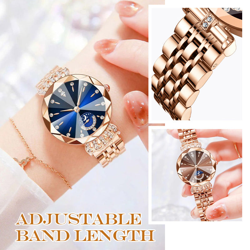 🎀Black Friday Sale 64 % RABATT🎀Modische Diamant-Mondstern-Uhr für Damen