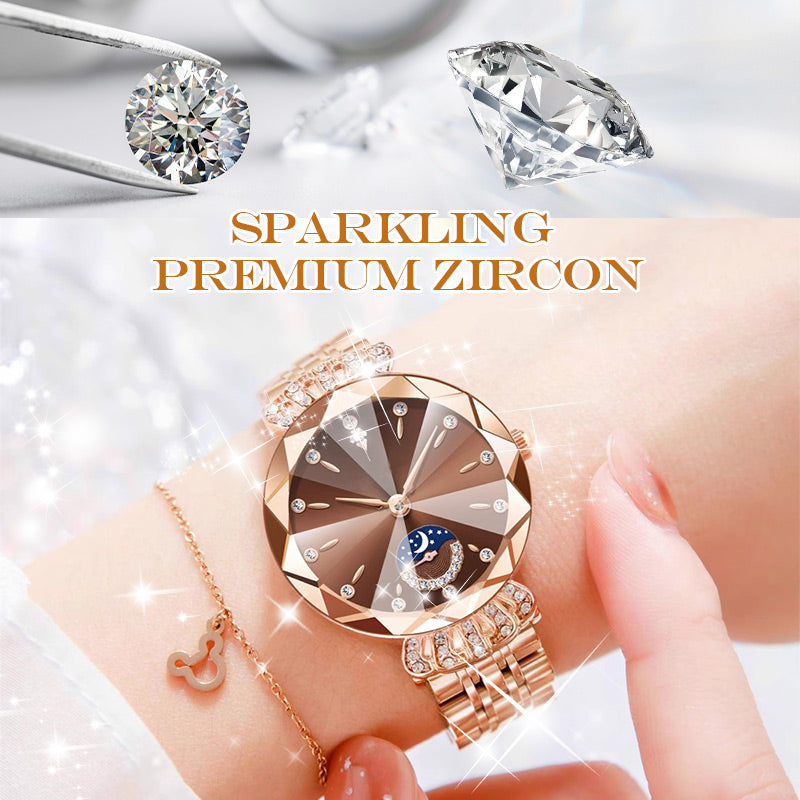 🎀Black Friday Sale 64 % RABATT🎀Modische Diamant-Mondstern-Uhr für Damen