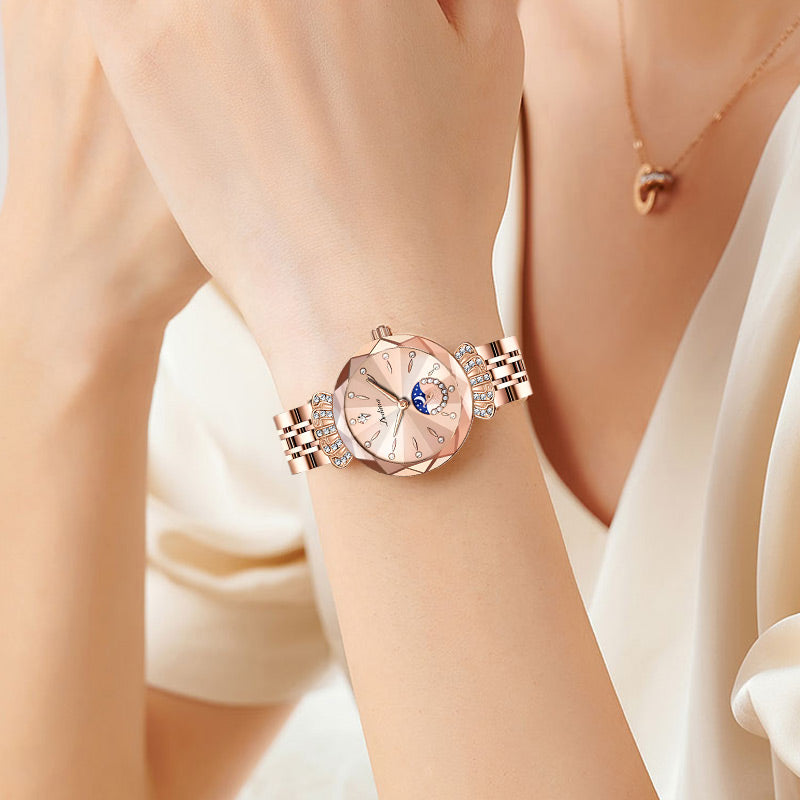 🎀Black Friday Sale 64 % RABATT🎀Modische Diamant-Mondstern-Uhr für Damen