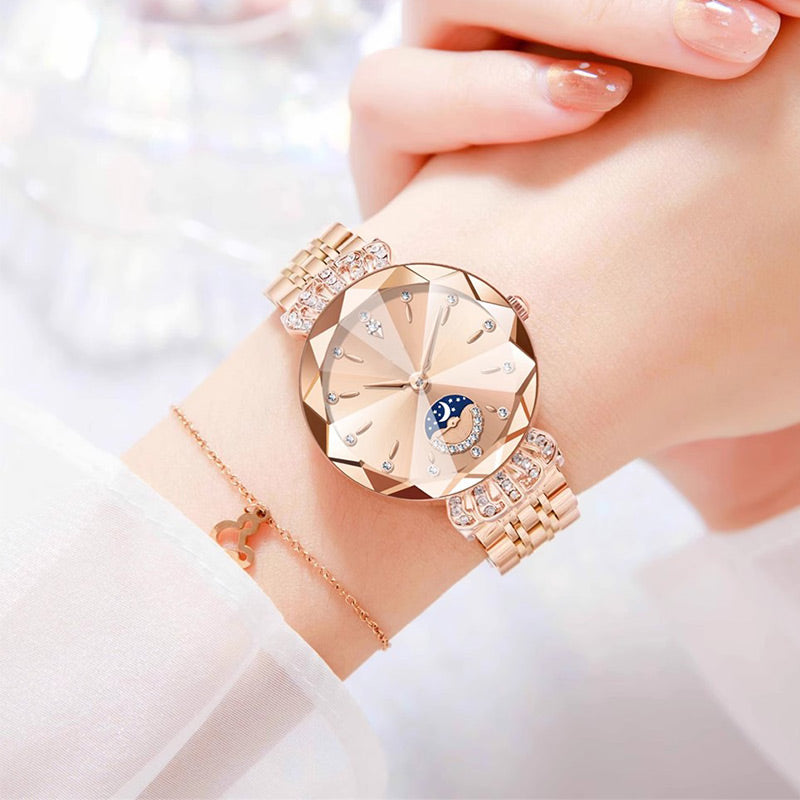 🎀Black Friday Sale 64 % RABATT🎀Modische Diamant-Mondstern-Uhr für Damen