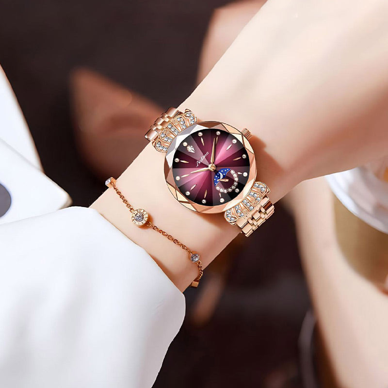 🎀Black Friday Sale 64 % RABATT🎀Modische Diamant-Mondstern-Uhr für Damen