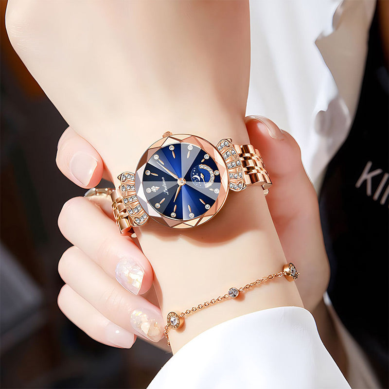 🎀Black Friday Sale 64 % RABATT🎀Modische Diamant-Mondstern-Uhr für Damen