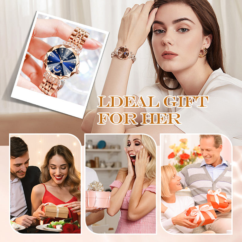 🎀Black Friday Sale 64 % RABATT🎀Modische Diamant-Mondstern-Uhr für Damen