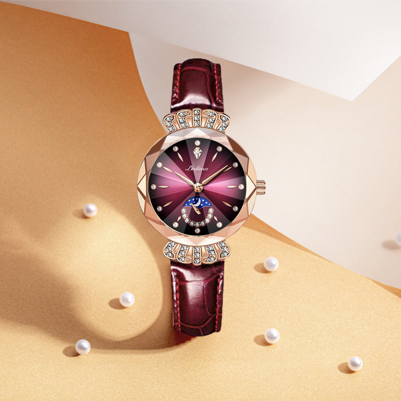 🎀Black Friday Sale 64 % RABATT🎀Modische Diamant-Mondstern-Uhr für Damen