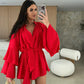 💞 Luxuriös und erfrischend 😍 Frauen Einheitsfarbige weite Minikleid
