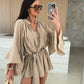 💞 Luxuriös und erfrischend 😍 Frauen Einheitsfarbige weite Minikleid