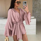 💞 Luxuriös und erfrischend 😍 Frauen Einheitsfarbige weite Minikleid