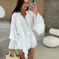 💞 Luxuriös und erfrischend 😍 Frauen Einheitsfarbige weite Minikleid