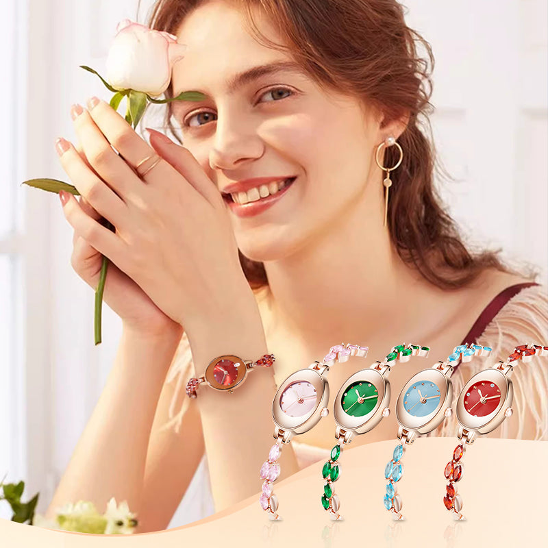 💝Geschenke für Frauen im Jahr 2025🥰 ⌚Farbiger Zirkon-Armbanduhr für Frauen