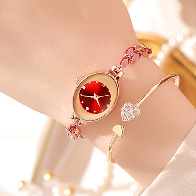 💝Geschenke für Frauen im Jahr 2025🥰 ⌚Farbiger Zirkon-Armbanduhr für Frauen