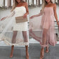 💖LETZTER TAG SALE 50% RABATT👗Damen-Mesh-Patchwork-Trägerloses Kleid