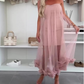 💖LETZTER TAG SALE 50% RABATT👗Damen-Mesh-Patchwork-Trägerloses Kleid