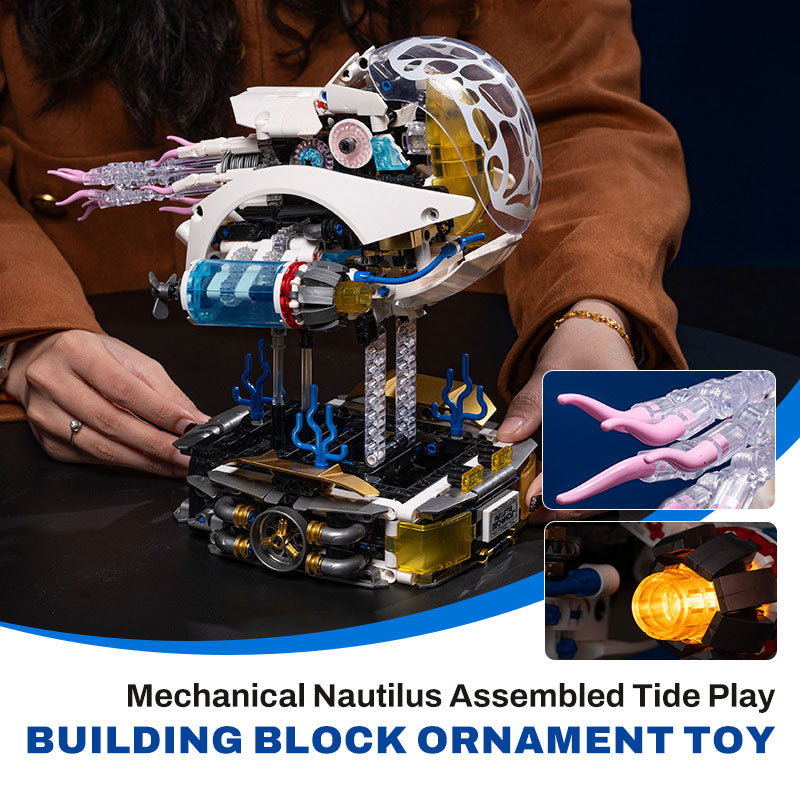🤖Begrenzte Zeit 60% Rabatt💥🧩Creative Mechanical Nautilus Model Kit with Building Blocks for Decoration. Fun assembly and a new highlight for your home decor!