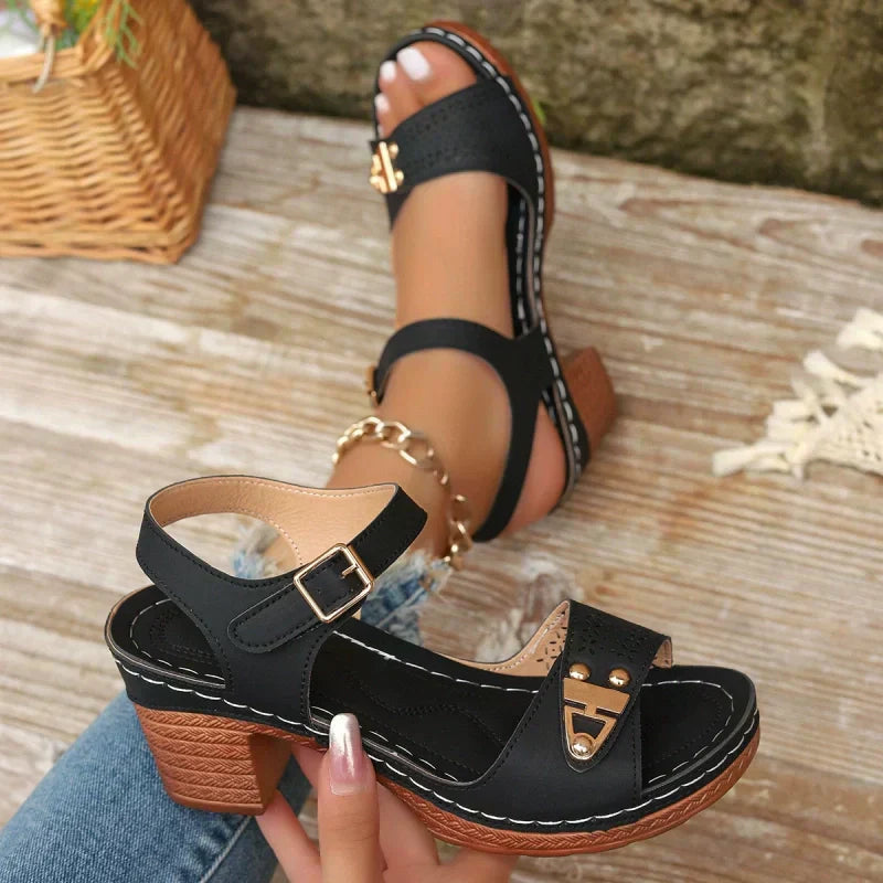 🥰Maximal 50 % Rabatt👡Damen Sandalen mit Blockabsatz