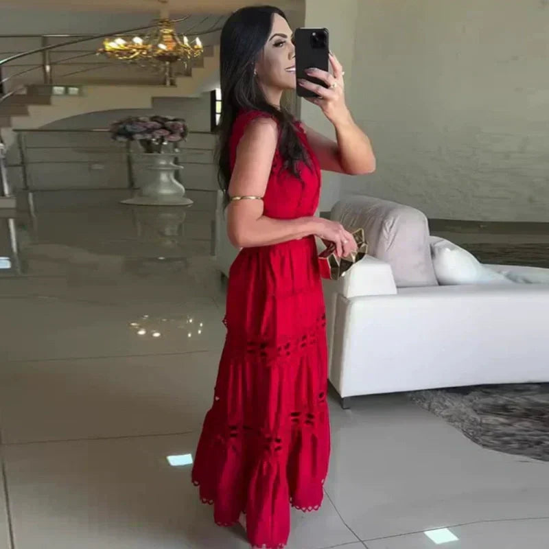 💕Zeitlich befristeter 56%iger Rabatt💕 V-Ausschnitt, ärmelloses Kleid mit Ausschnitt