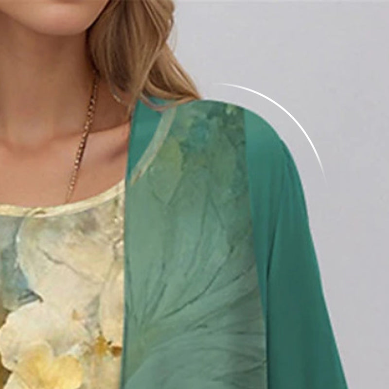 🌸Neue Modelle für den Frühling 2025👗Elegantní 2-częściowy zestaw: bluzka z półrękawkiem + sukienka