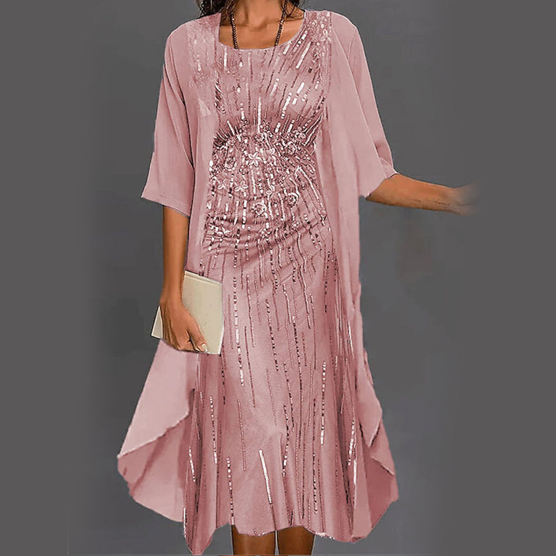 🌸Neue Modelle für den Frühling 2025👗Elegantní 2-częściowy zestaw: bluzka z półrękawkiem + sukienka