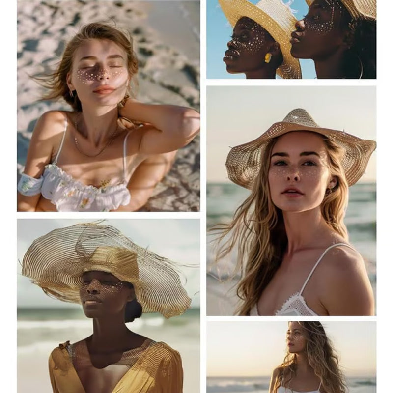 🌸✨ Zeitlich befristet: Kauf 1, bekomme 1 kostenlos 💖 Glitzernde Freckles Gesichtstätowierung Leicht schaffst du charmante Freckles, einen blendenden Look, perfekt für Feste und Feierlichkeiten, und fügst mehr Glamour zu deiner Gesichtsschmückung hinzu!