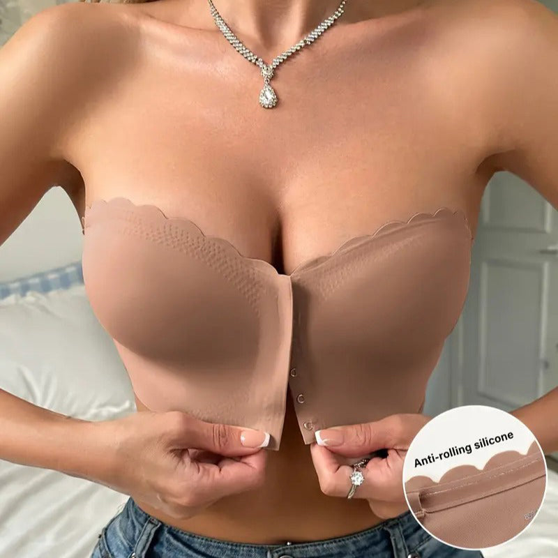 🔥 Letzter Tag 60% Rabatt! 🔥Kaufen Sie 2, bekommen Sie 1 kostenlos 🔥Nahtloser trägerloser Bandeau-BH mit Frontverschluss