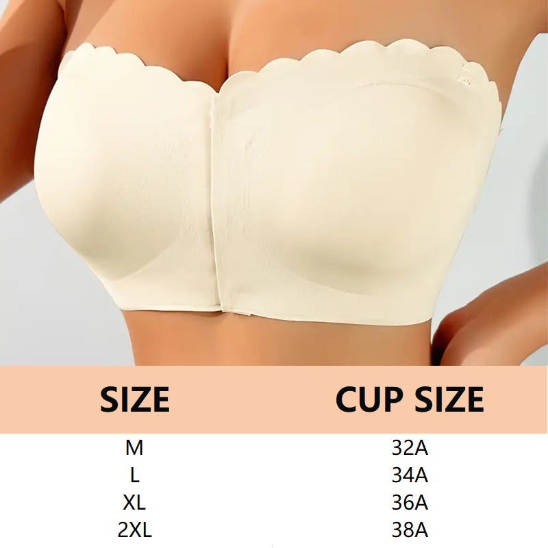 🔥 Letzter Tag 60% Rabatt! 🔥Kaufen Sie 2, bekommen Sie 1 kostenlos 🔥Nahtloser trägerloser Bandeau-BH mit Frontverschluss