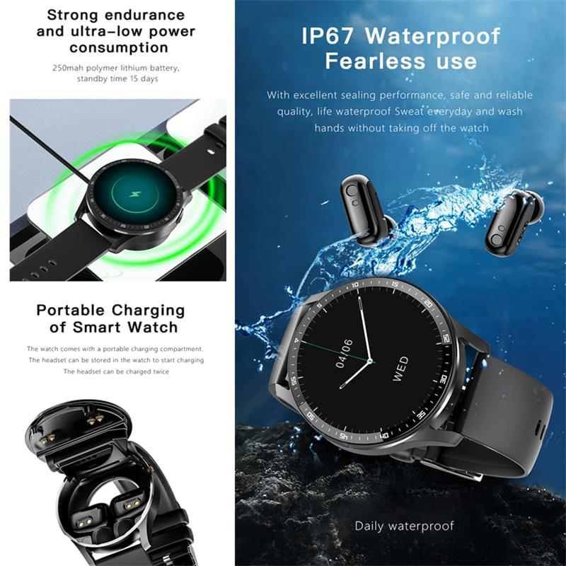 🔥2025 Limited hot sale🔥 2 in 1 SmartWatch mit Bluetooth Kopfhörer